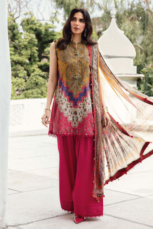 3 Piece Unstitched Embroidered Cambric Suit | MPT-2710-A - My Store