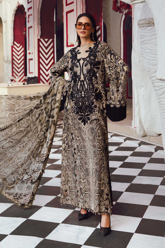 3 Piece Unstitched Embroidered Linen Suit | MPT-2702-B - My Store
