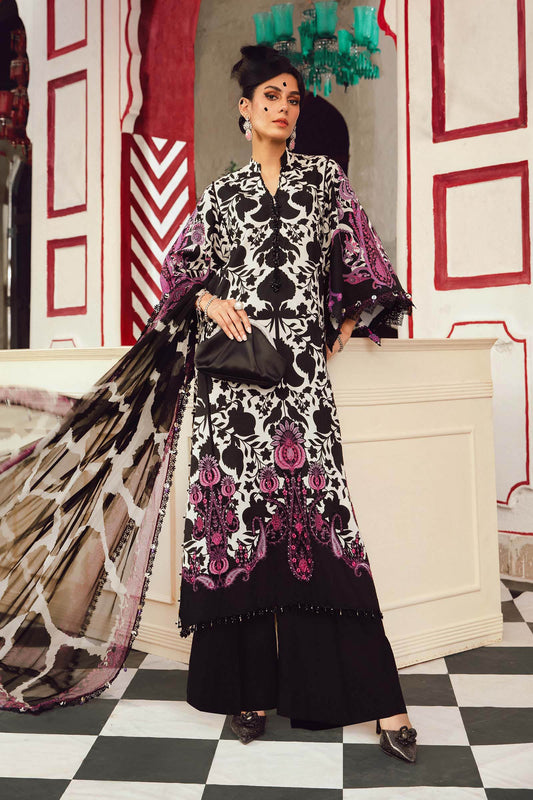 3 Piece Unstitched Embroidered Cambric Suit | MPT-2704-B - My Store