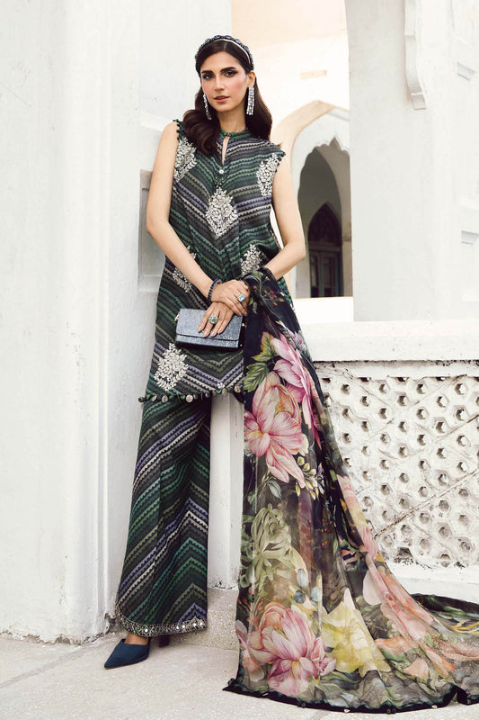 3 Piece Unstitched Embroidered Cambric Suit | MPT-2705-A - My Store