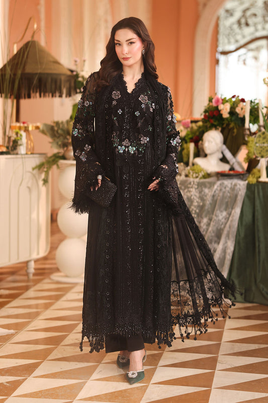 3 Piece Unstitched Embroidered Chiffon Suit