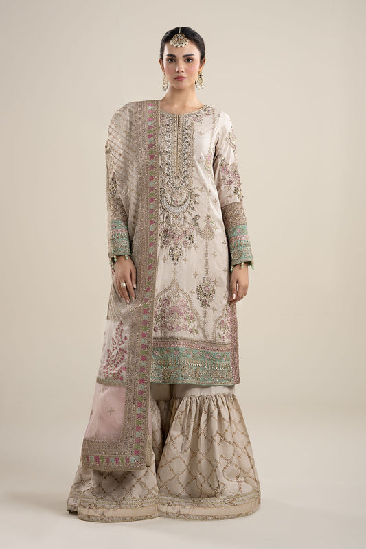 3 Piece Embroidered Bamber Raw Silk Suit - My Store
