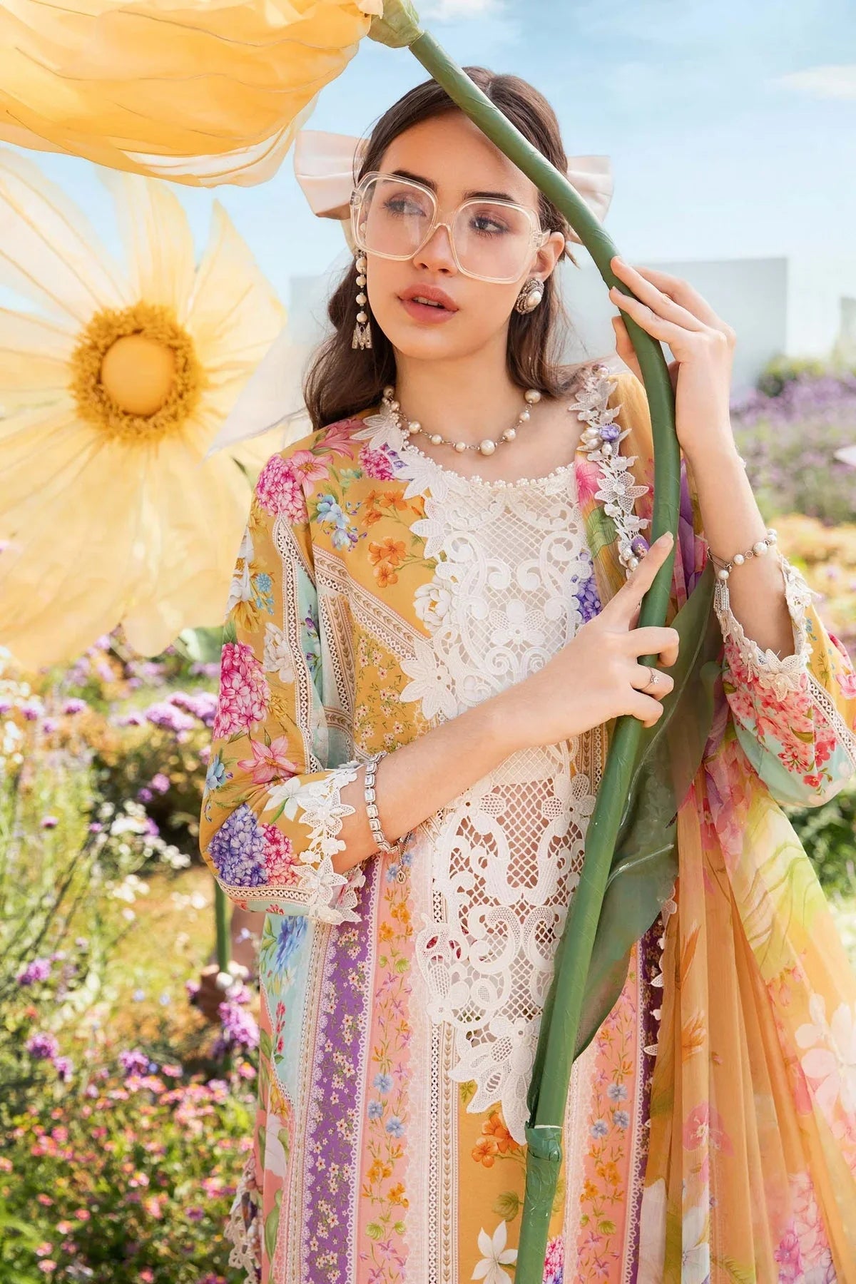 MARIA B Mprints Unstitched Lawn Collection 2025 | Spring Summer | 9A - Silko Store