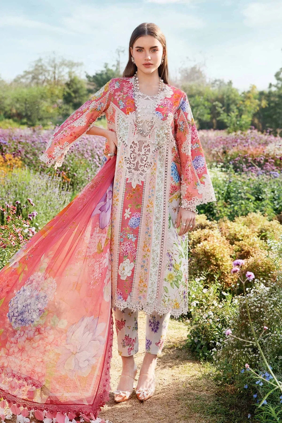 MARIA B Mprints Unstitched Lawn Collection 2025 | Spring Summer | 9B - Silko Store