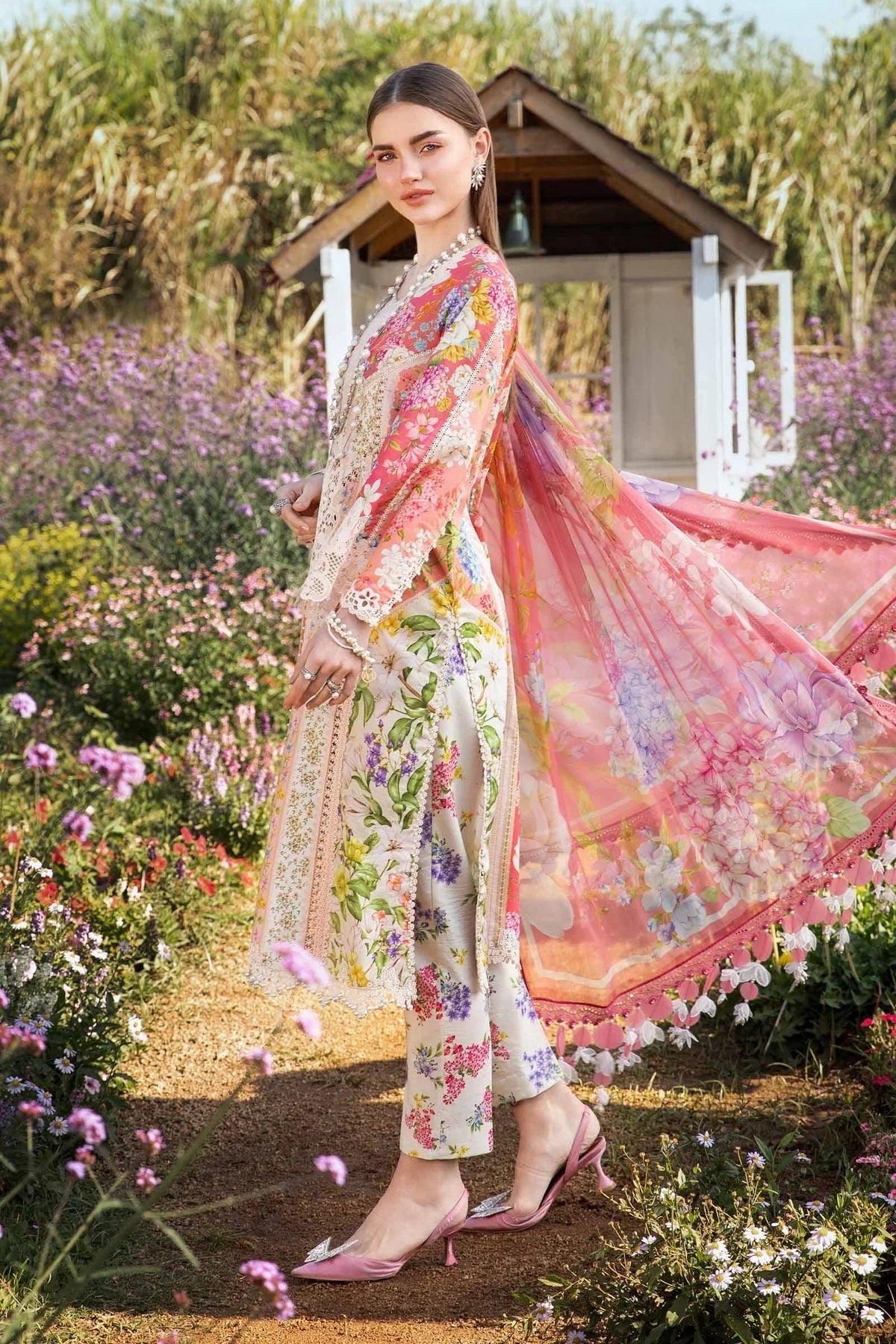 MARIA B Mprints Unstitched Lawn Collection 2025 | Spring Summer | 9B - Silko Store