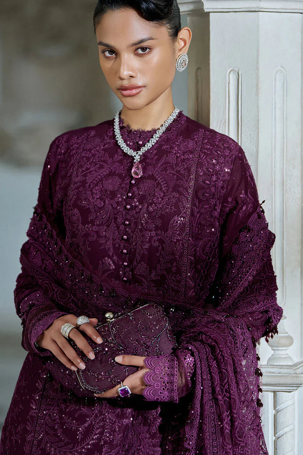 Sobia Nazir Design 3B Luxury Lawn Eid Edition 2026 Unstitched MAJENTA - My Store