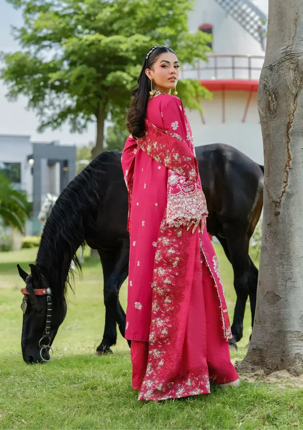 ELAF Jufi ELH-6B – Luxury Embroidered Unstitched Lawn Suit (3-Piece) - Silko Store