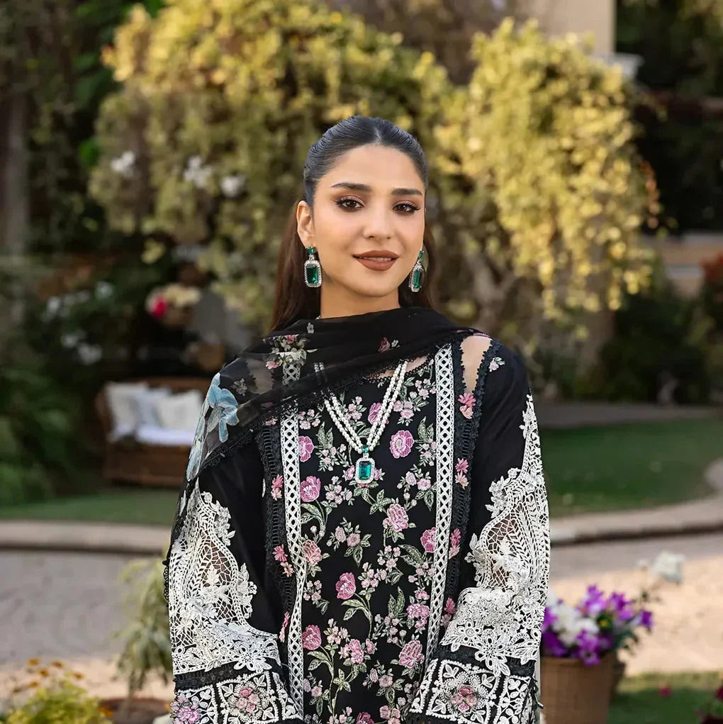 ELM-04 Mahjabeen – Luxury Lawn 2025 (Unstitched 3 Piece) - Silko Store