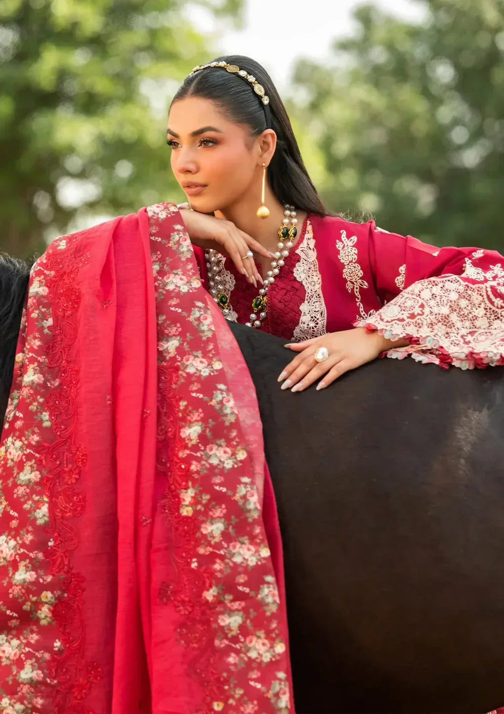 ELAF Jufi ELH-6B – Luxury Embroidered Unstitched Lawn Suit (3-Piece) - Silko Store