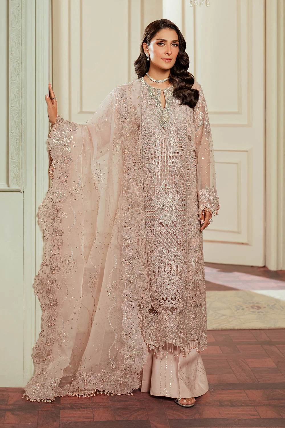 CH13-04 – Embroidered Organza Unstitched Suit - Silko Store