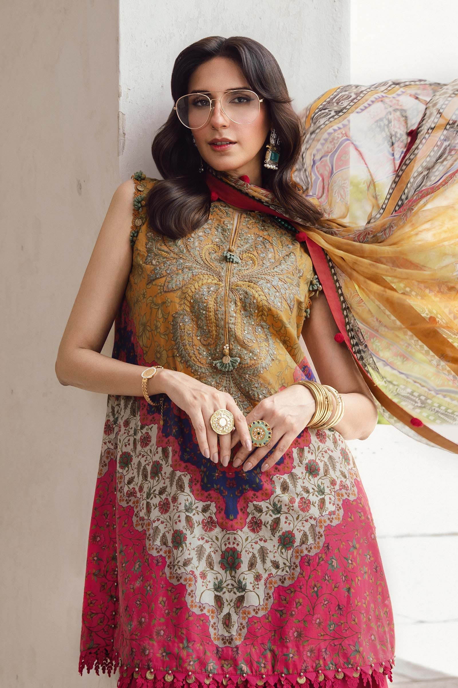 3 Piece Unstitched Embroidered Cambric Suit | MPT-2710-A - My Store