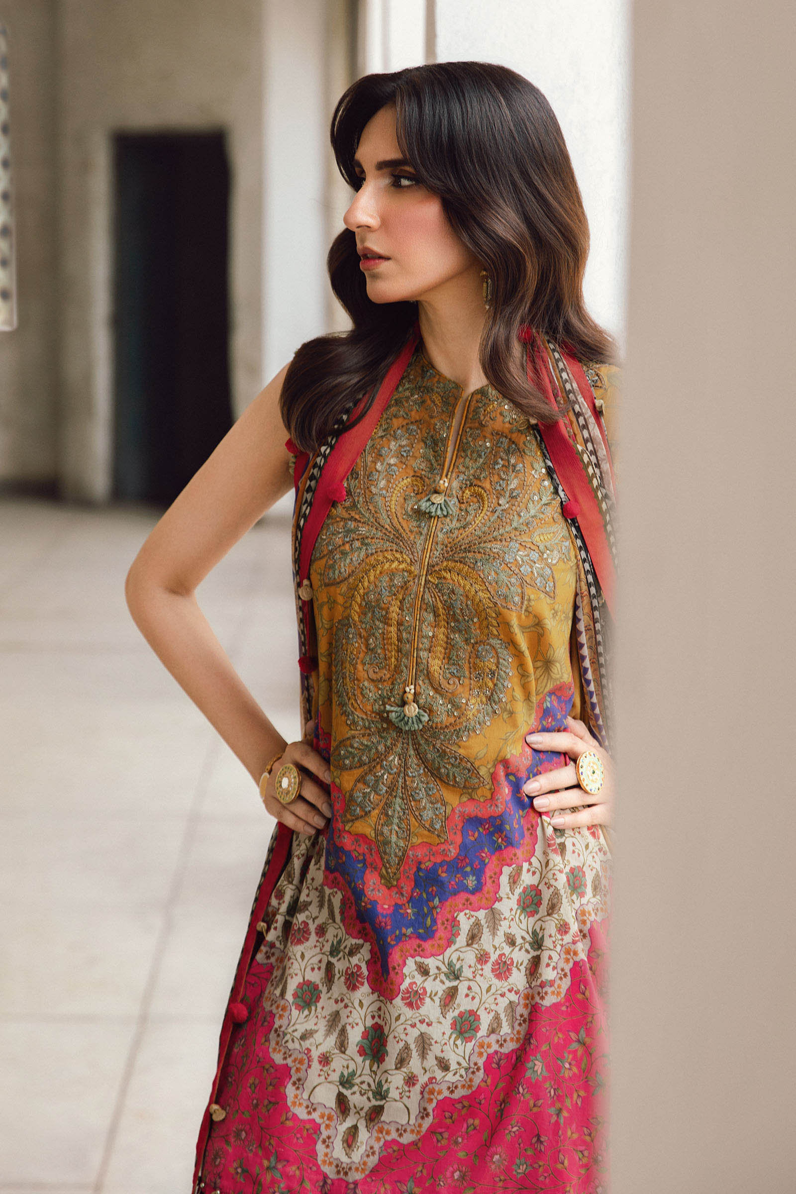 3 Piece Unstitched Embroidered Cambric Suit | MPT-2710-A - My Store
