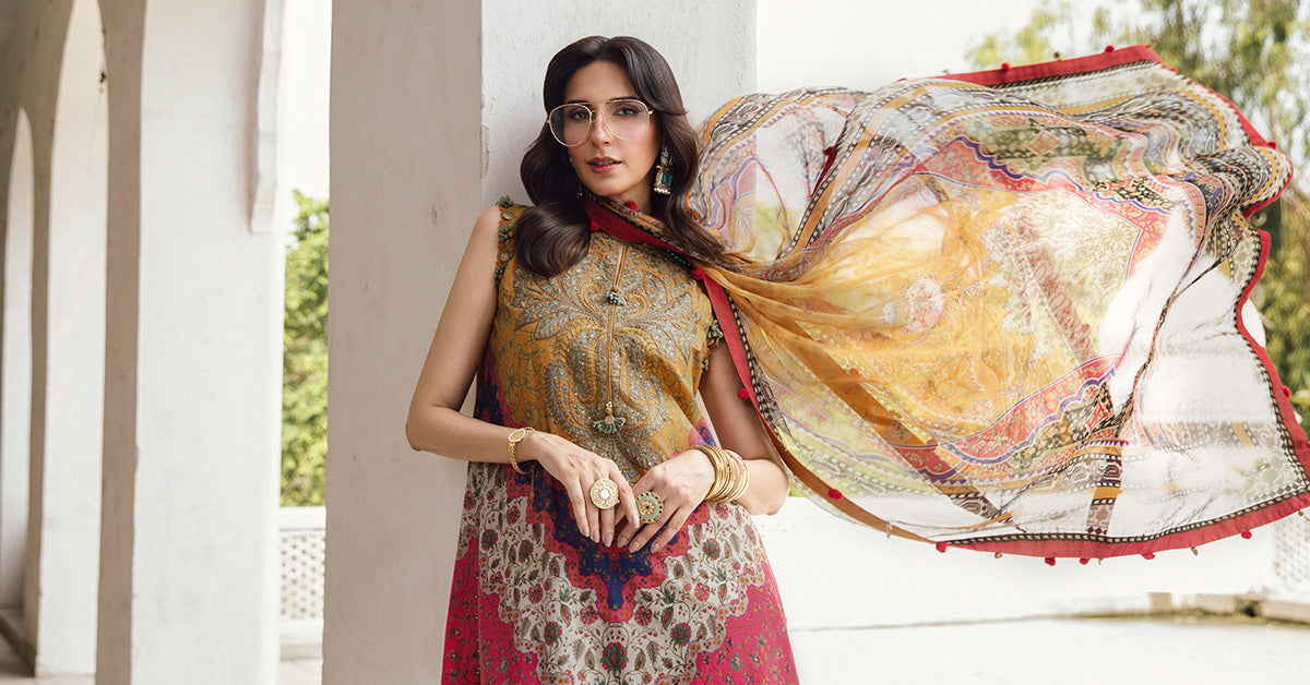 3 Piece Unstitched Embroidered Cambric Suit | MPT-2710-A - My Store