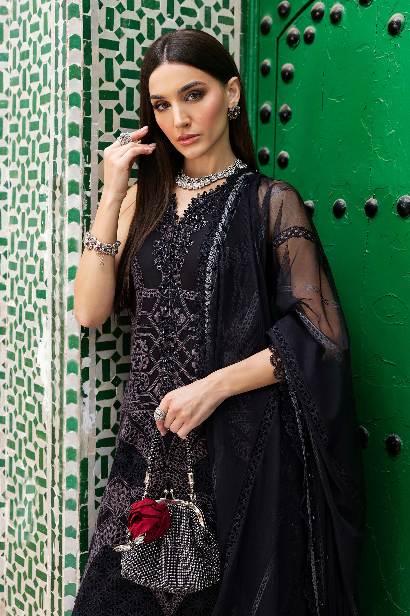 3 Piece Unstitched Embroidered Lawn Suit | D-2512-B - My Store