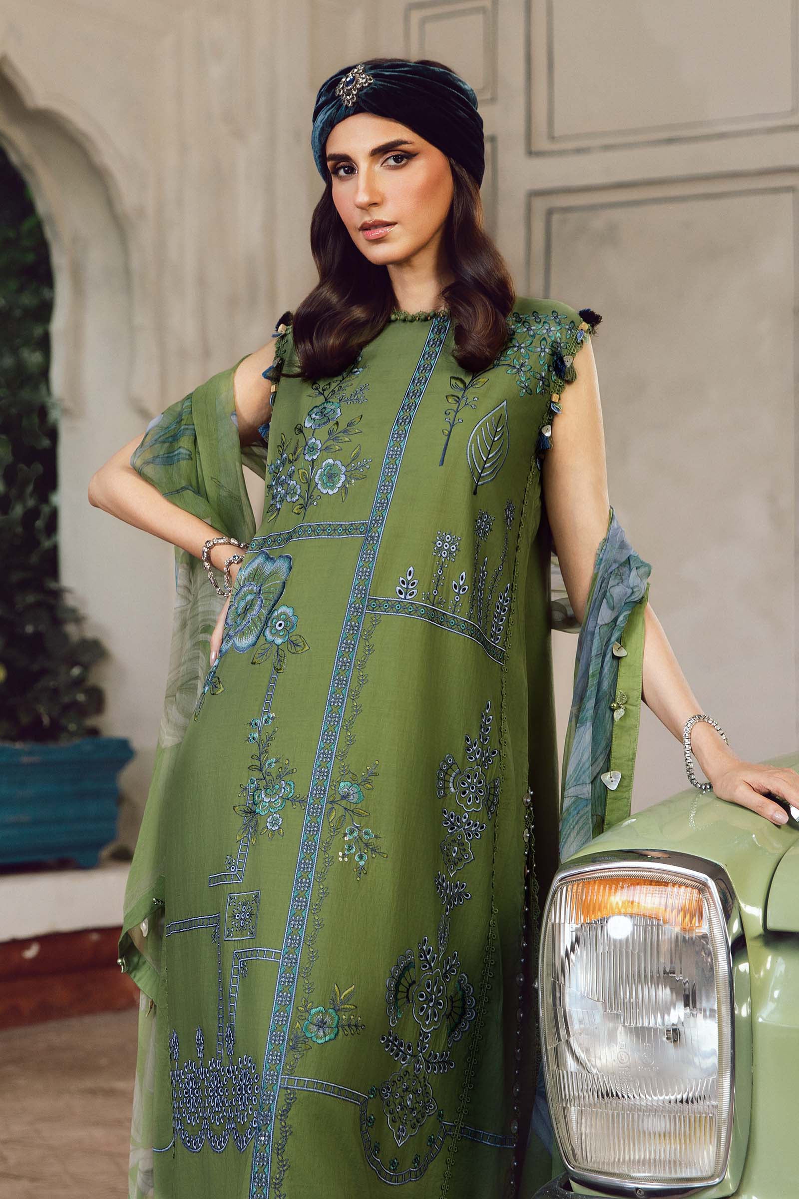 3 Piece Unstitched Embroidered Cambric Suit | MPT-2701-A - My Store
