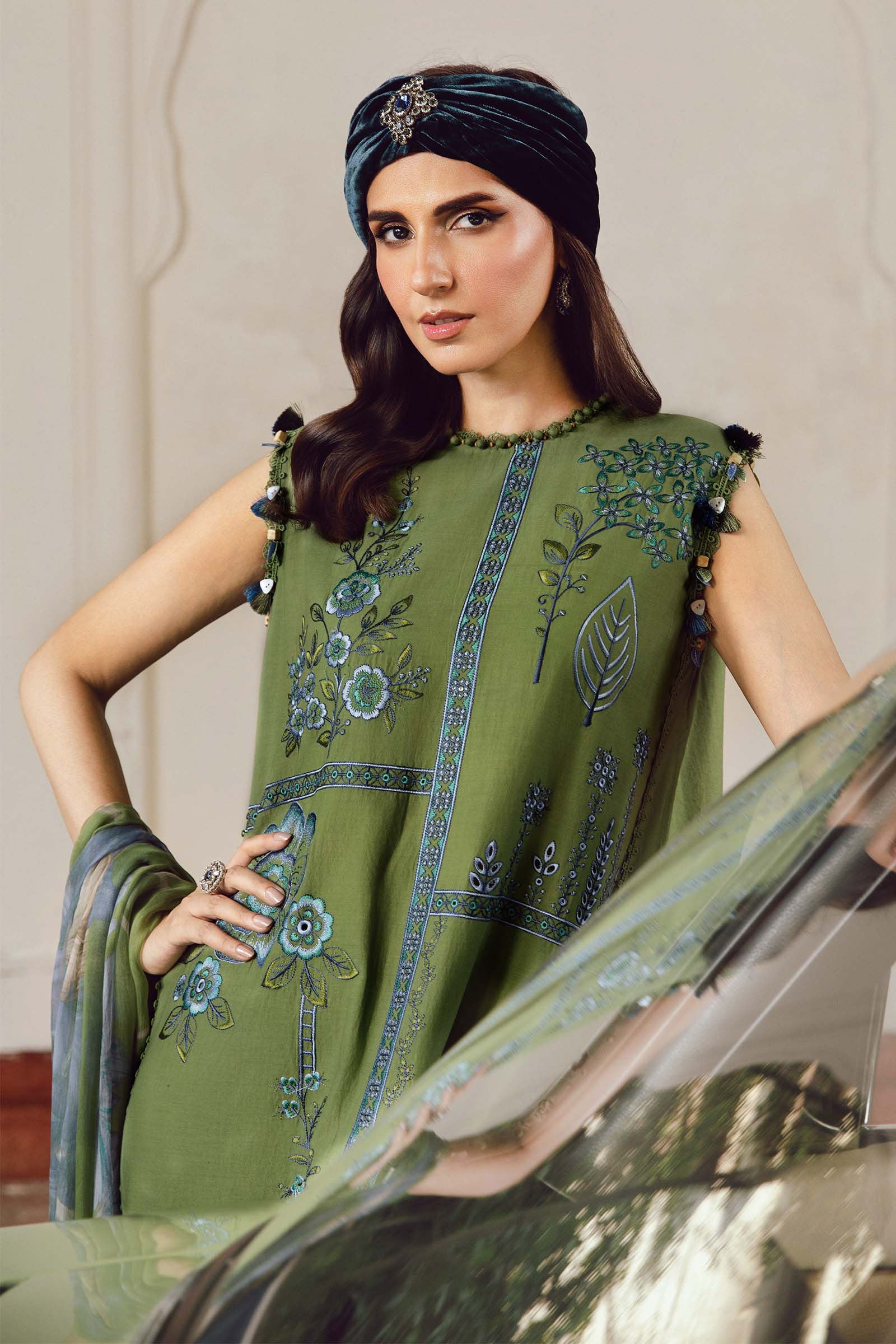 3 Piece Unstitched Embroidered Cambric Suit | MPT-2701-A - My Store