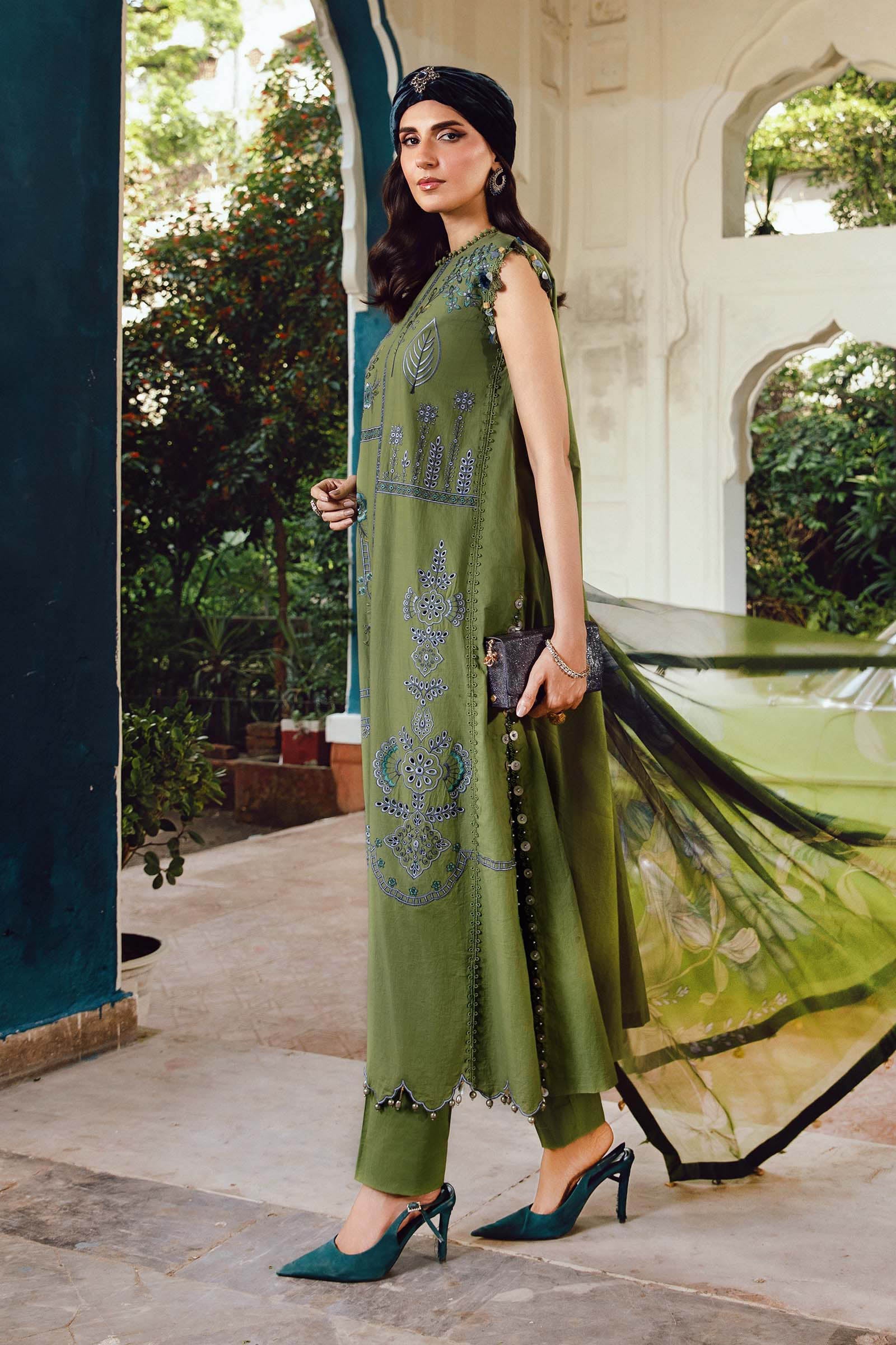 3 Piece Unstitched Embroidered Cambric Suit | MPT-2701-A - My Store