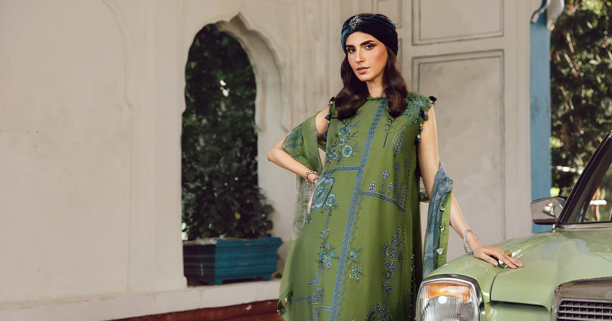 3 Piece Unstitched Embroidered Cambric Suit | MPT-2701-A - My Store