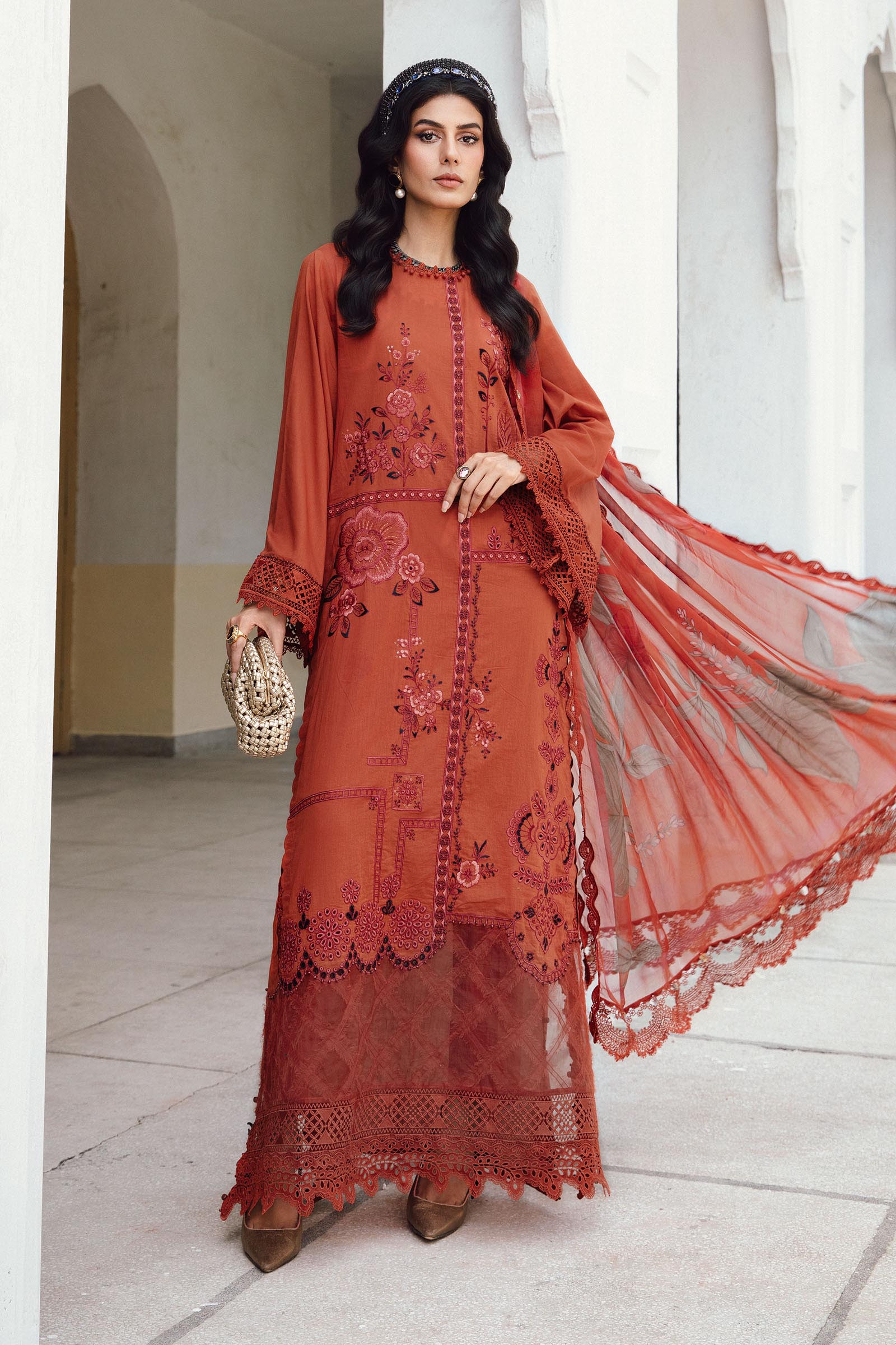 3 Piece Unstitched Embroidered Cambric Suit | MPT-2701-B - My Store