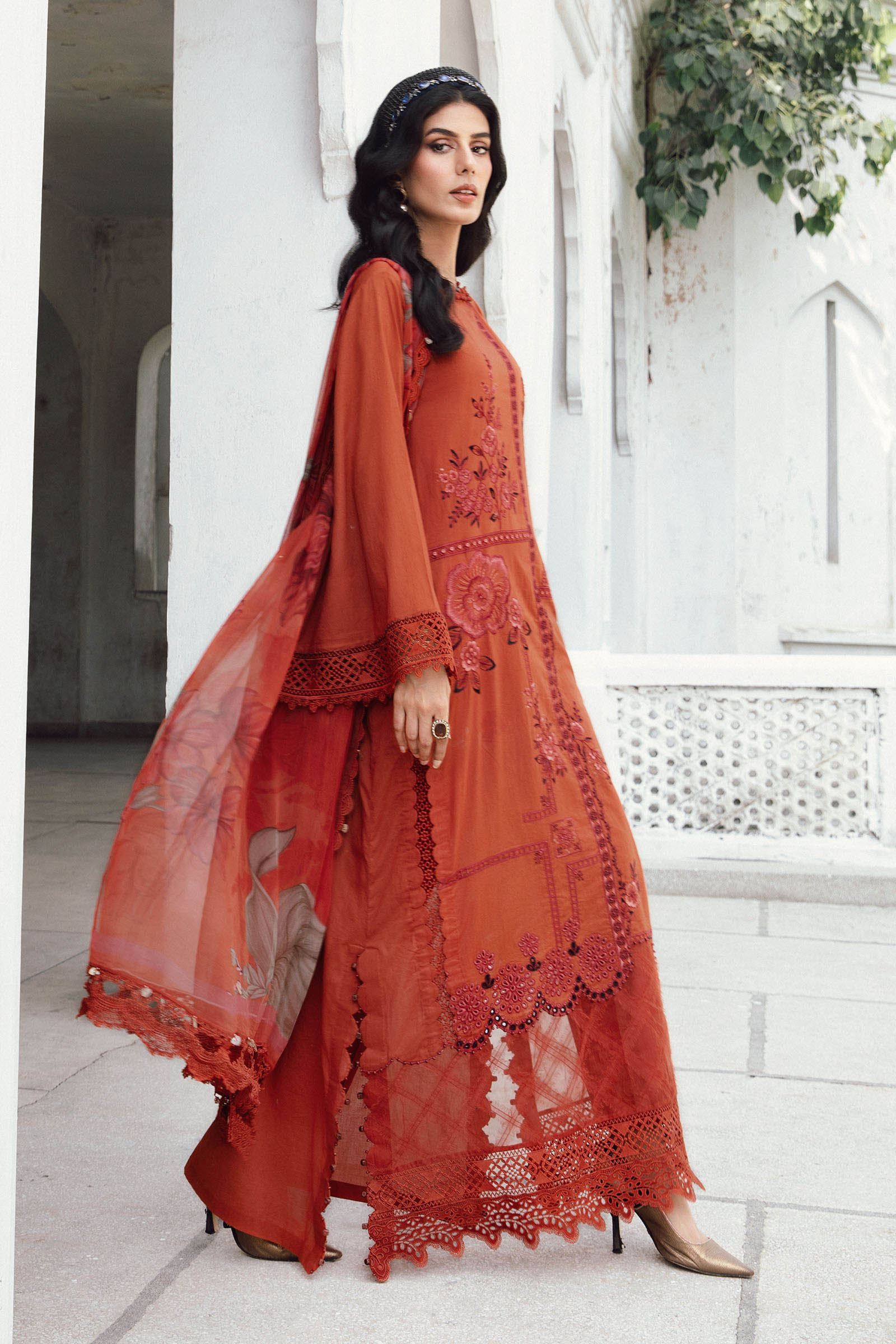 3 Piece Unstitched Embroidered Cambric Suit | MPT-2701-B - My Store