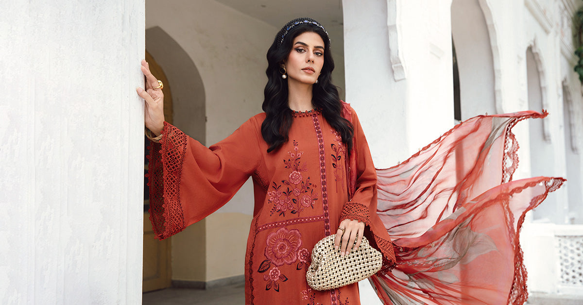 3 Piece Unstitched Embroidered Cambric Suit | MPT-2701-B - My Store