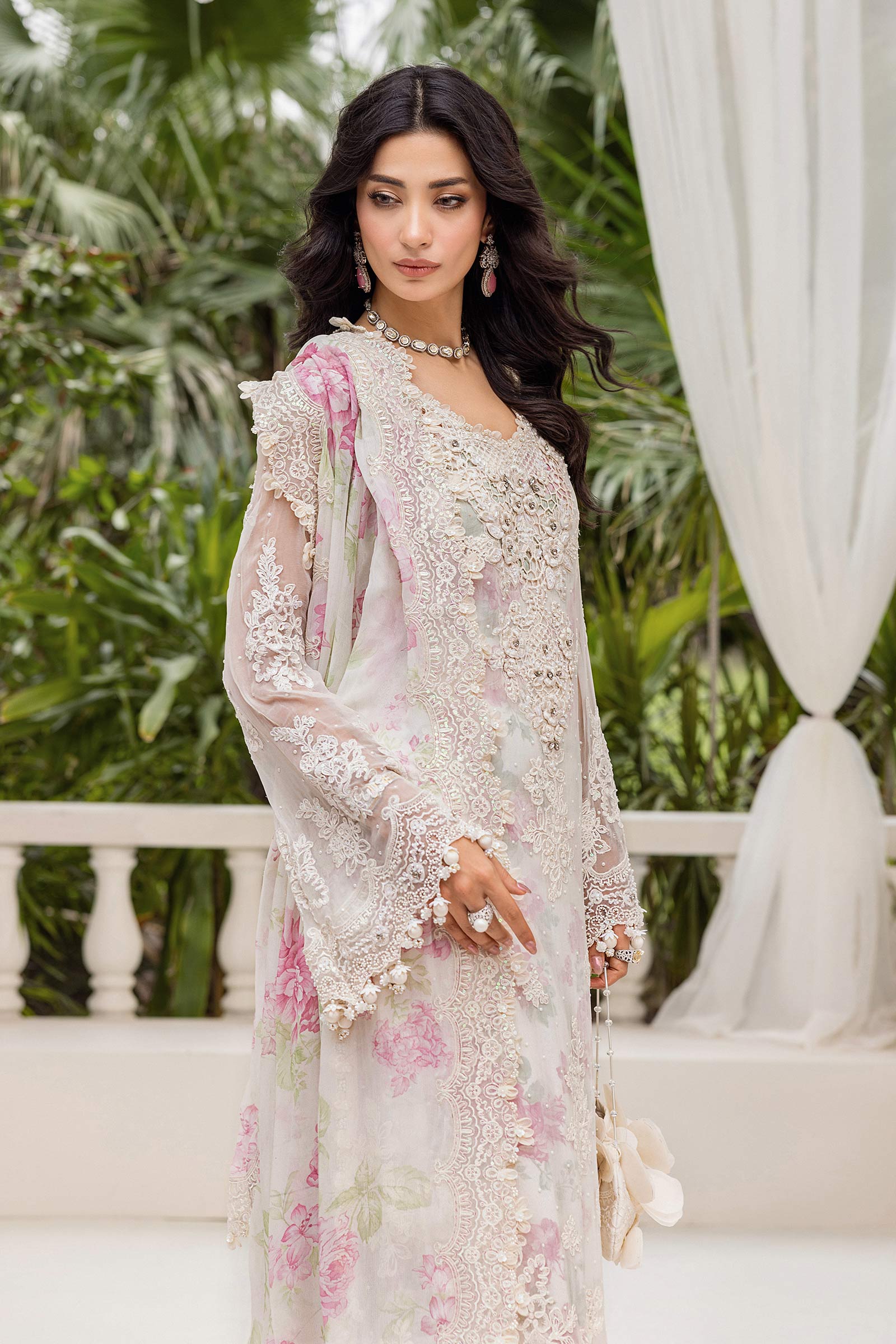 3 Piece Unstitched Embroidered Chiffon Suit | MPC-25-101 - My Store