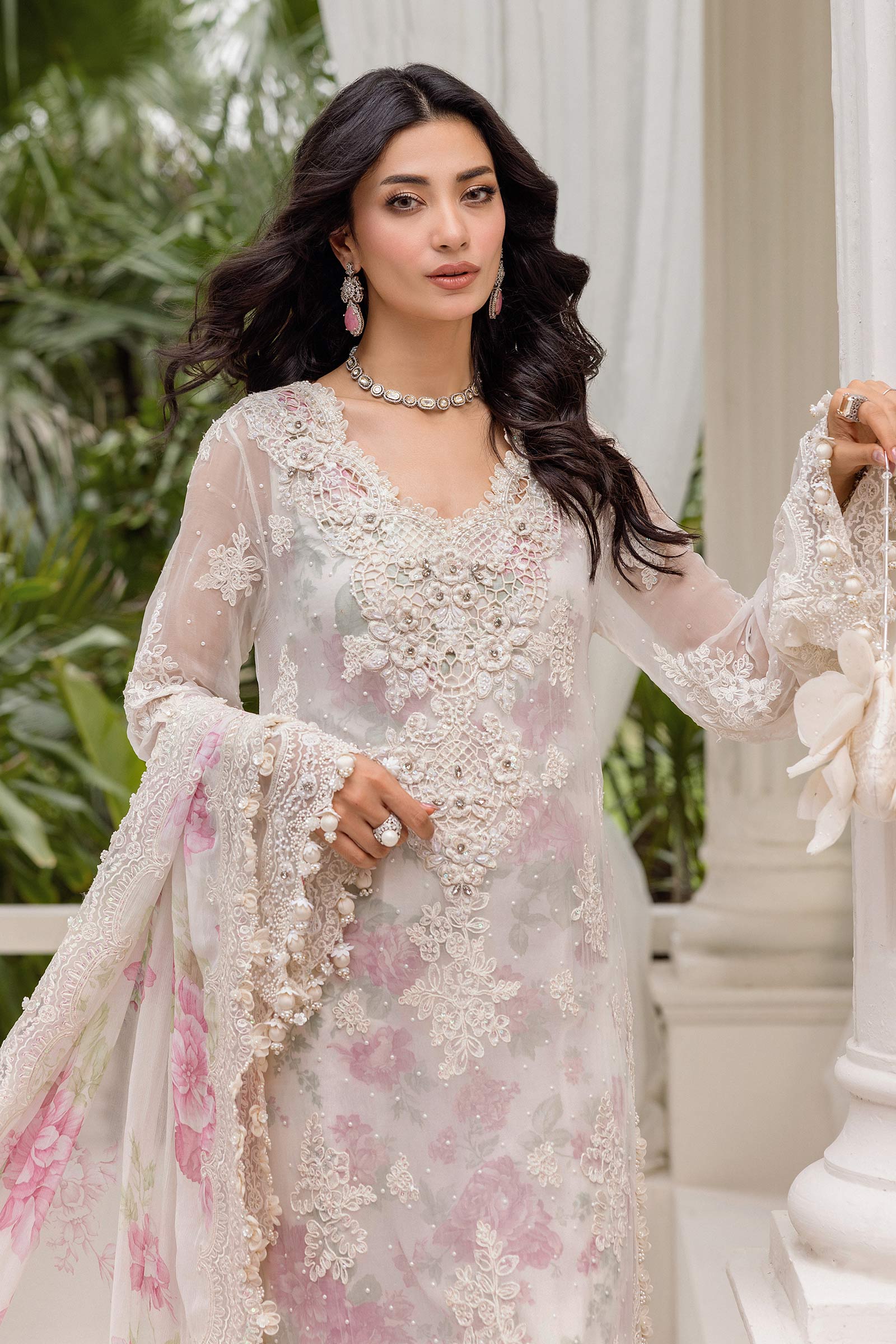 3 Piece Unstitched Embroidered Chiffon Suit | MPC-25-101 - My Store