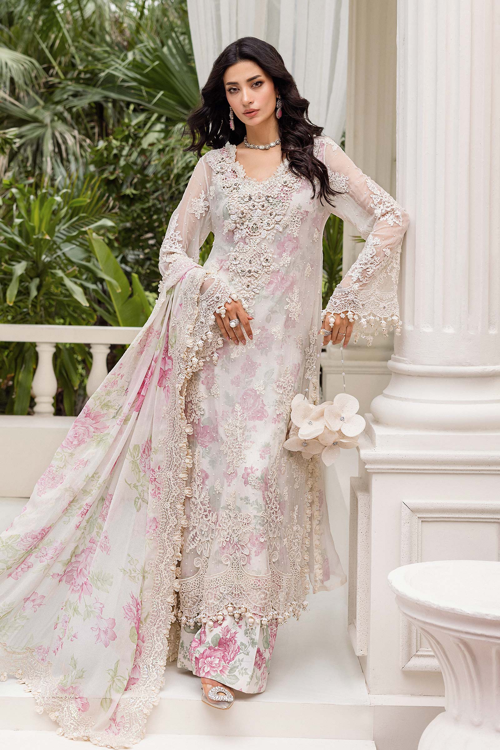 3 Piece Unstitched Embroidered Chiffon Suit | MPC-25-101 - My Store