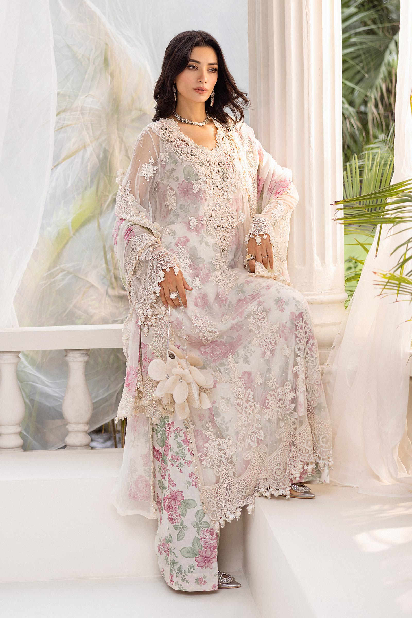 3 Piece Unstitched Embroidered Chiffon Suit | MPC-25-101 - My Store