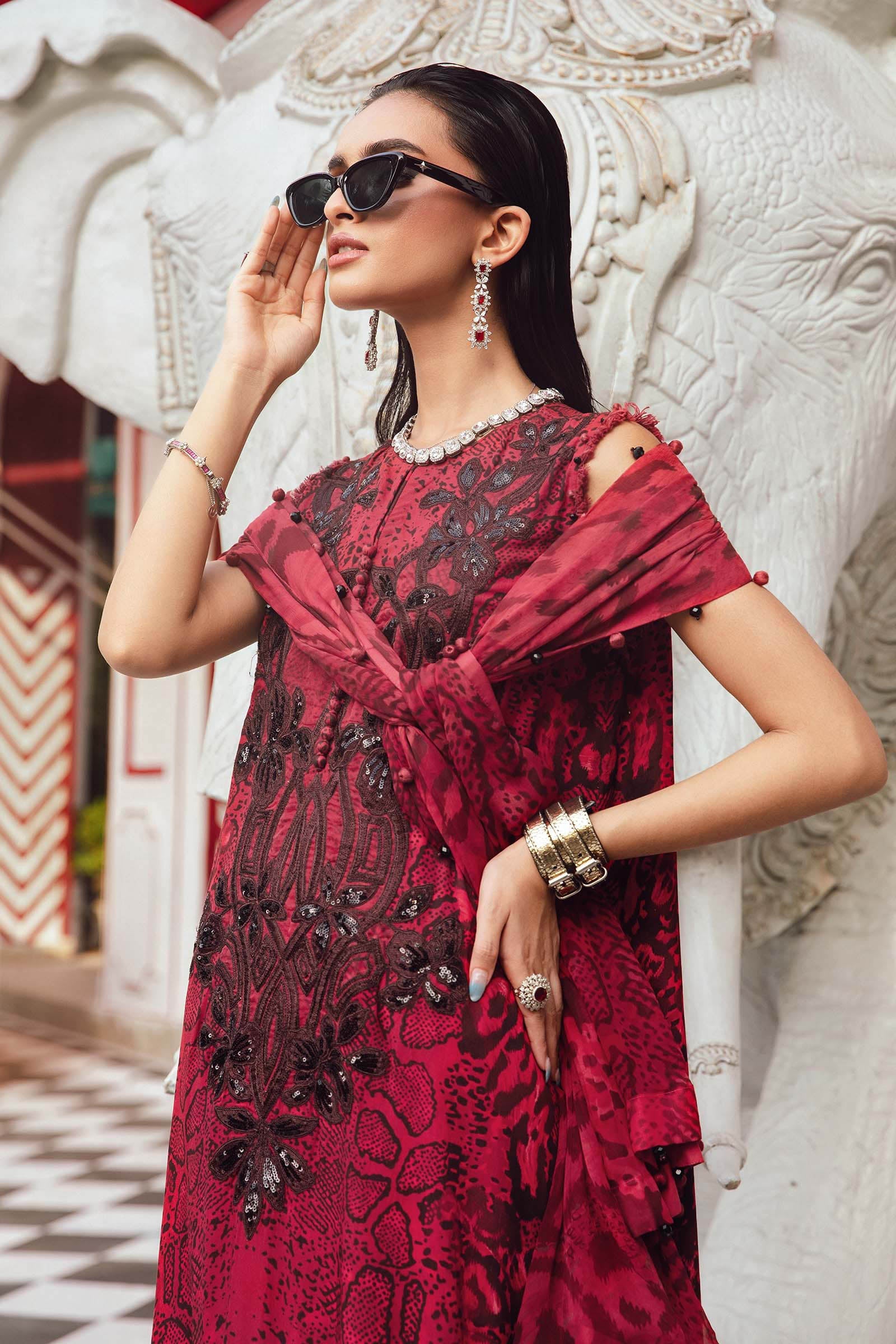 3 Piece Unstitched Embroidered Linen Suit | MPT-2702-A - My Store