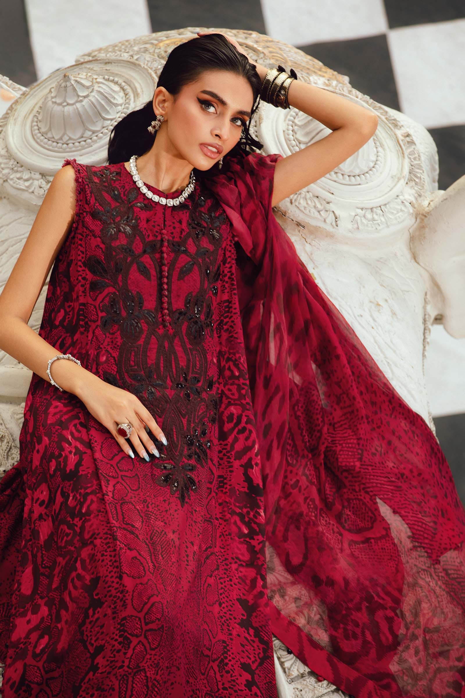 3 Piece Unstitched Embroidered Linen Suit | MPT-2702-A - My Store