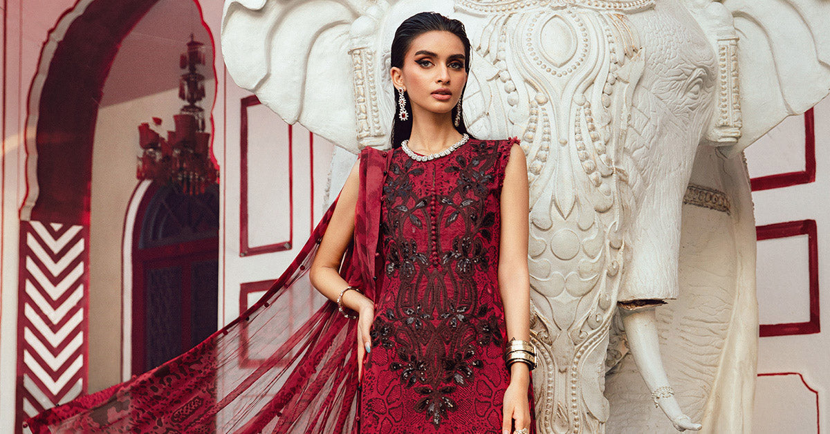 3 Piece Unstitched Embroidered Linen Suit | MPT-2702-A - My Store