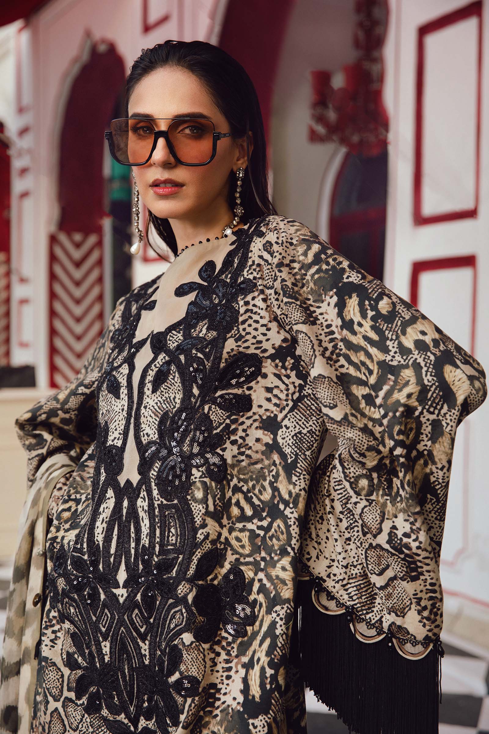 3 Piece Unstitched Embroidered Linen Suit | MPT-2702-B - My Store