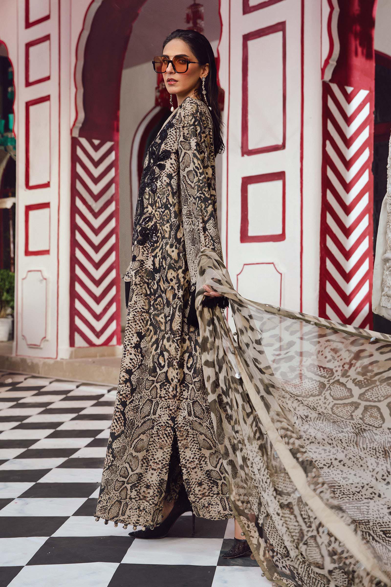 3 Piece Unstitched Embroidered Linen Suit | MPT-2702-B - My Store