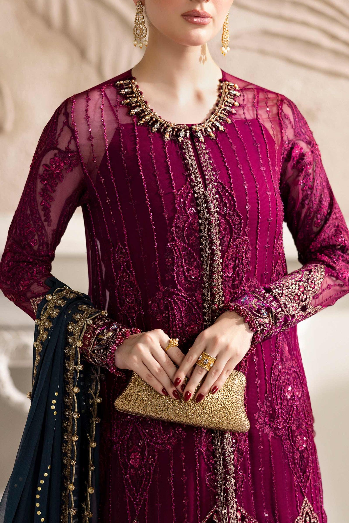 3 Piece Unstitched Embroidered Chiffon Suit | MPC-25-102 - My Store