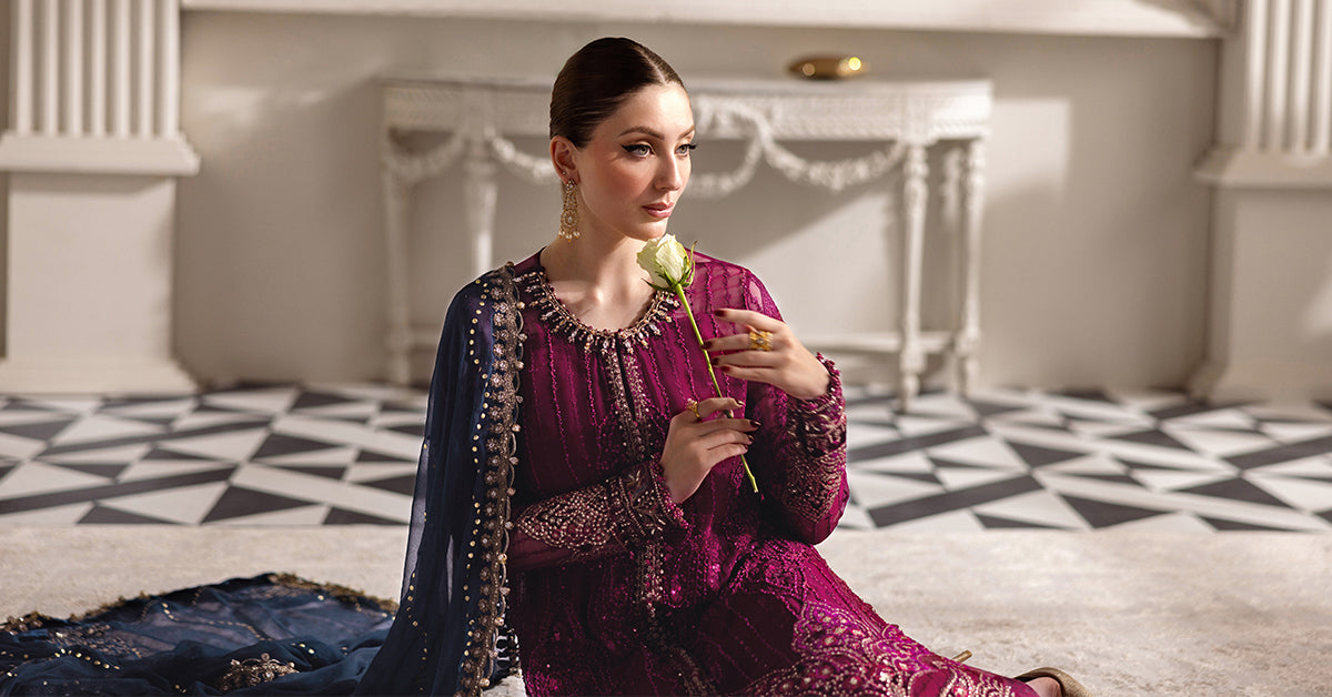 3 Piece Unstitched Embroidered Chiffon Suit | MPC-25-102 - My Store