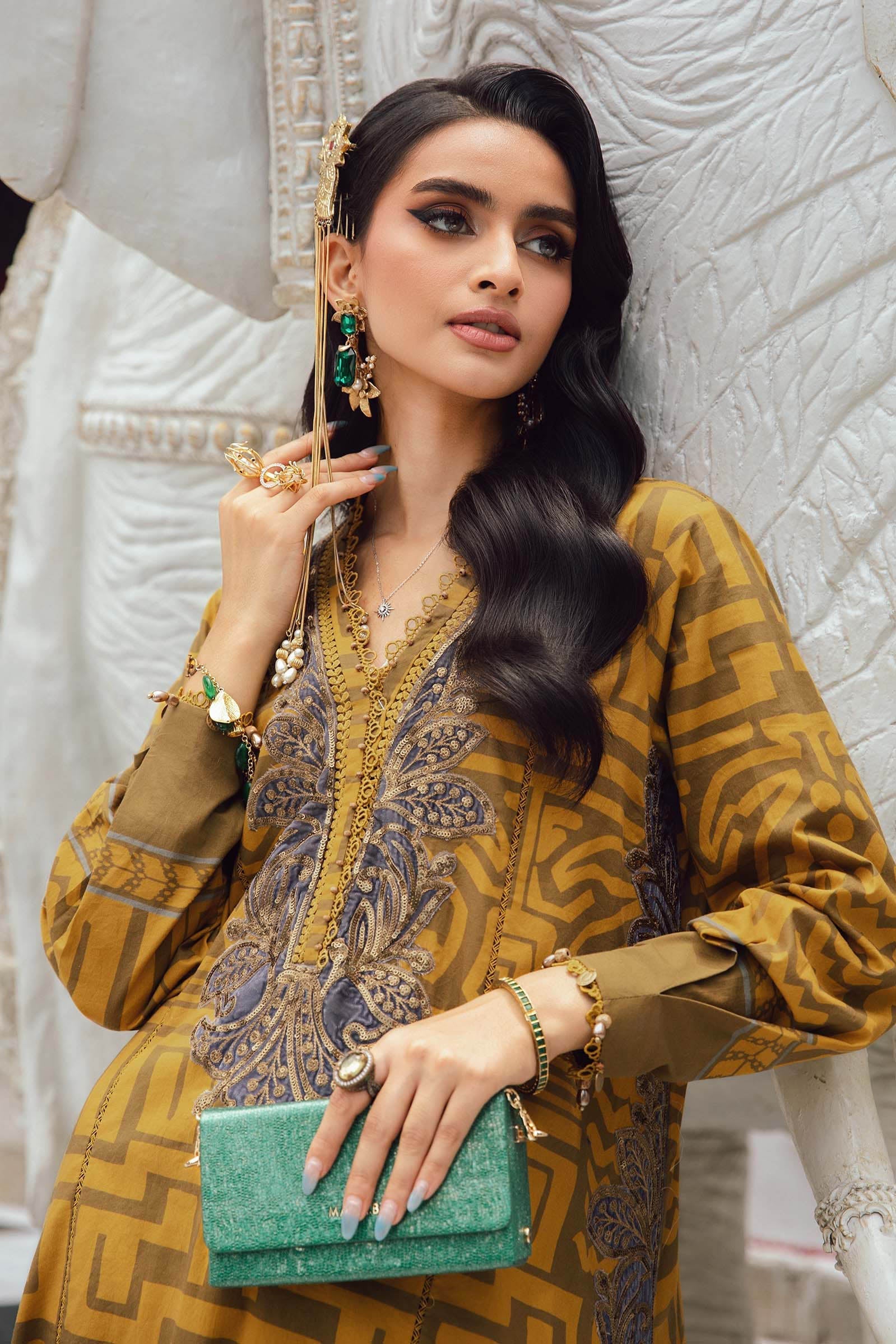 3 Piece Unstitched Embroidered Cambric Suit | MPT-2703-A - My Store