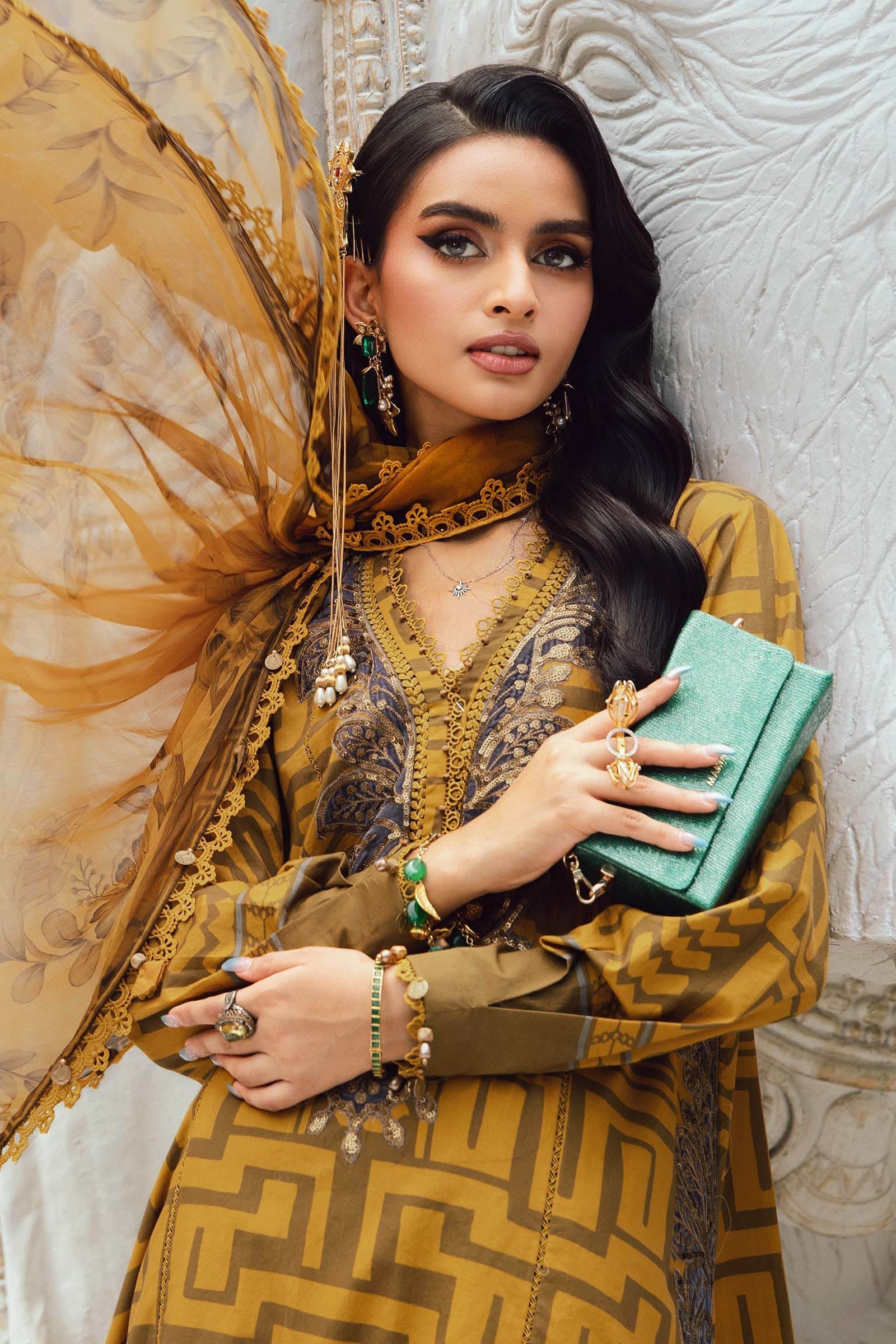 3 Piece Unstitched Embroidered Cambric Suit | MPT-2703-A - My Store