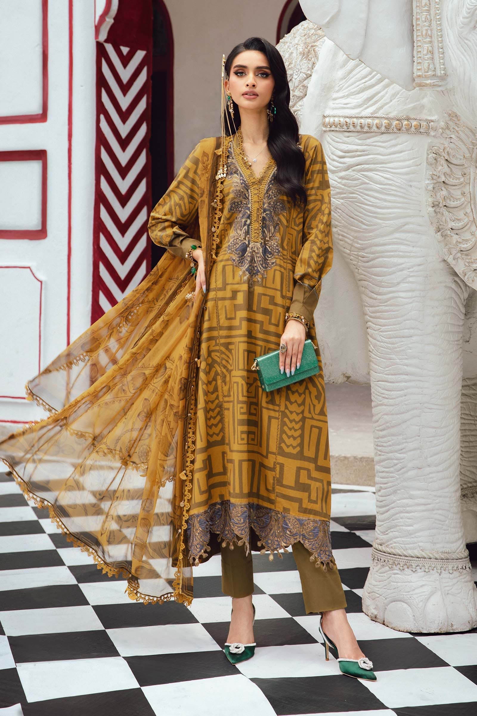 3 Piece Unstitched Embroidered Cambric Suit | MPT-2703-A - My Store