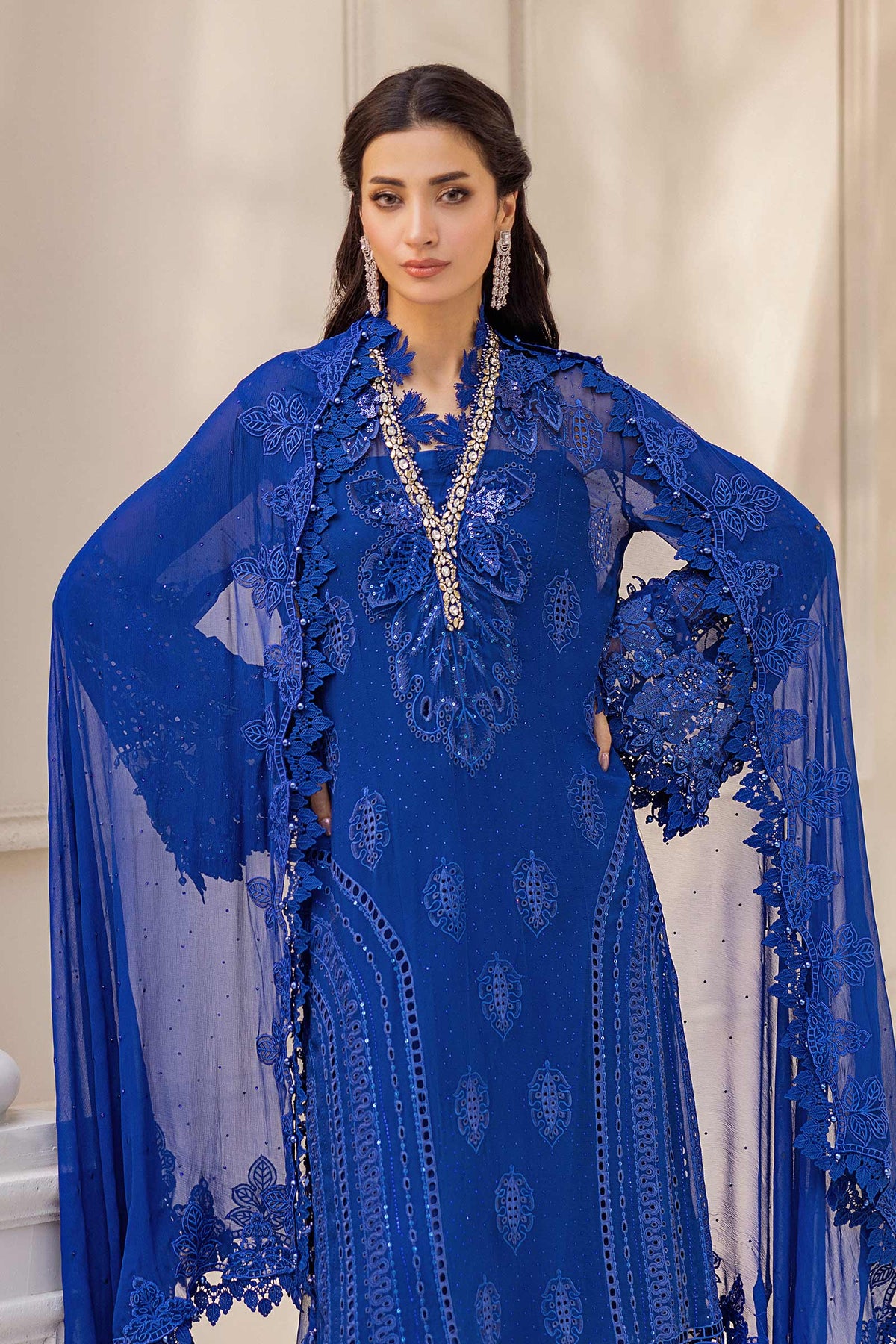 3 Piece Unstitched Embroidered Chiffon Suit | MPC-25-103 - My Store