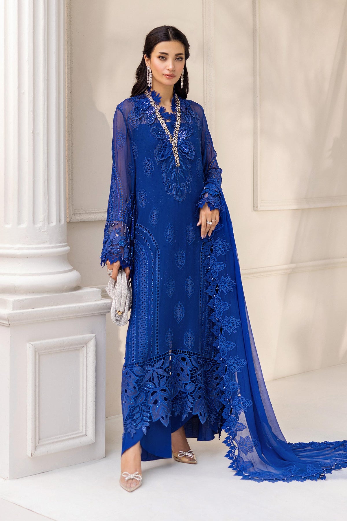 3 Piece Unstitched Embroidered Chiffon Suit | MPC-25-103 - My Store