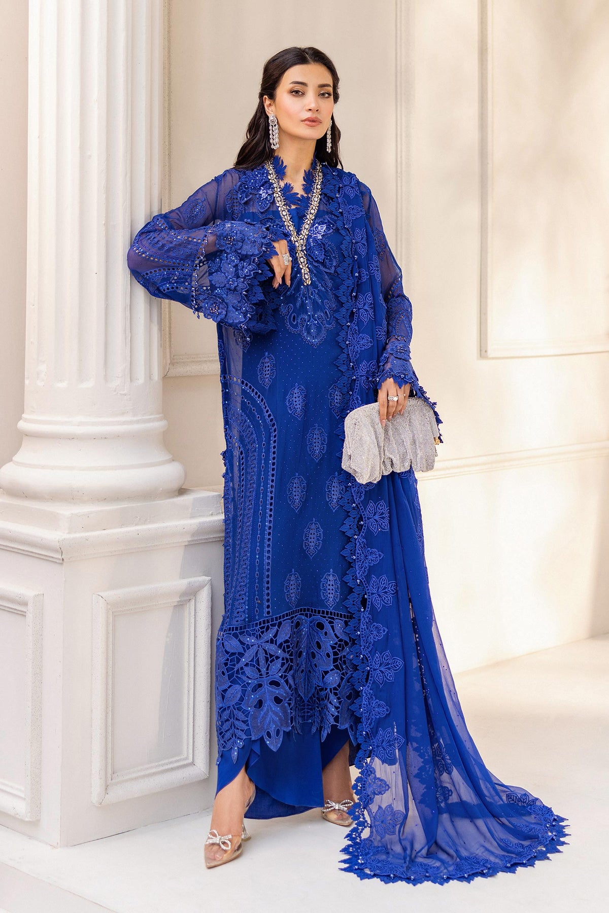 3 Piece Unstitched Embroidered Chiffon Suit | MPC-25-103 - My Store
