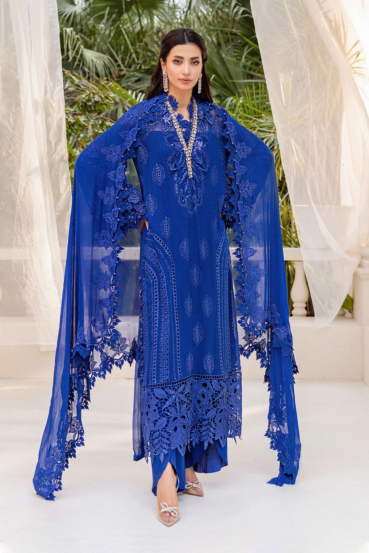 3 Piece Unstitched Embroidered Chiffon Suit | MPC-25-103 - My Store