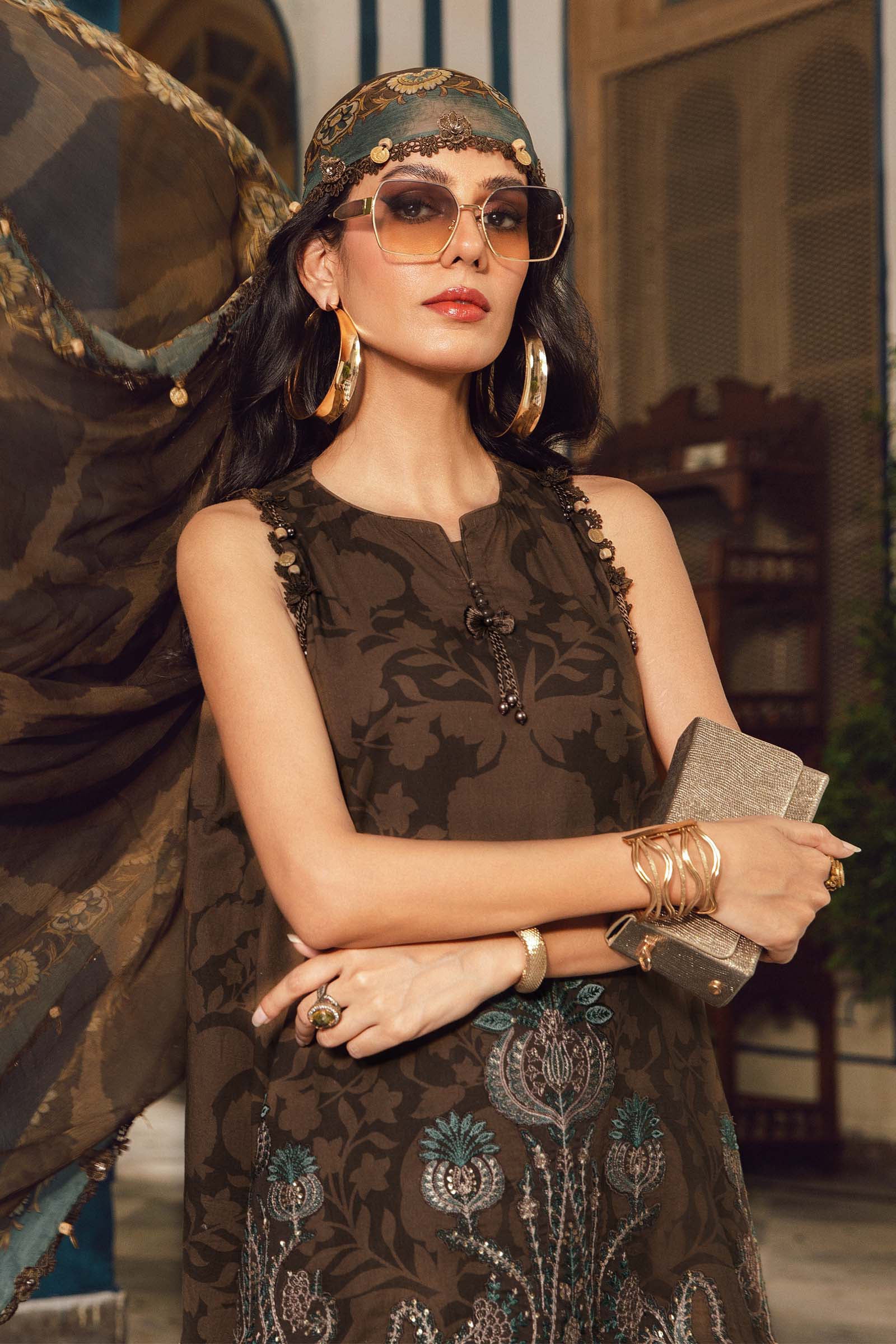 3 Piece Unstitched Embroidered Cambric Suit | MPT-2704-A - My Store