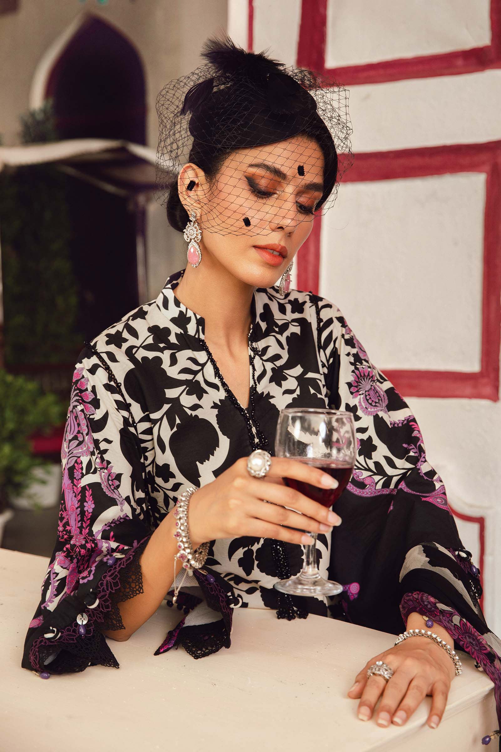 3 Piece Unstitched Embroidered Cambric Suit | MPT-2704-B - My Store