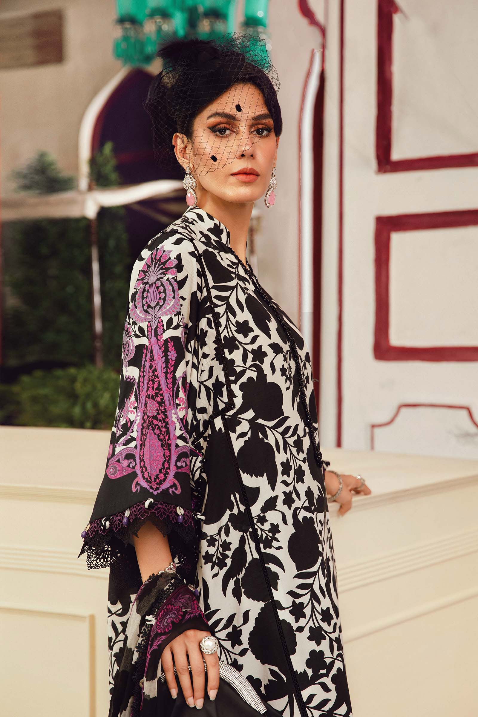 3 Piece Unstitched Embroidered Cambric Suit | MPT-2704-B - My Store
