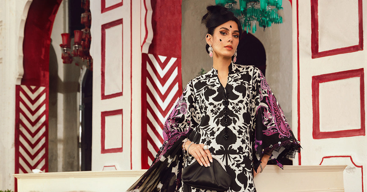 3 Piece Unstitched Embroidered Cambric Suit | MPT-2704-B - My Store