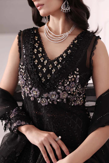 3 Piece Unstitched Embroidered Organza Suit | BD-3004 - Silko Store