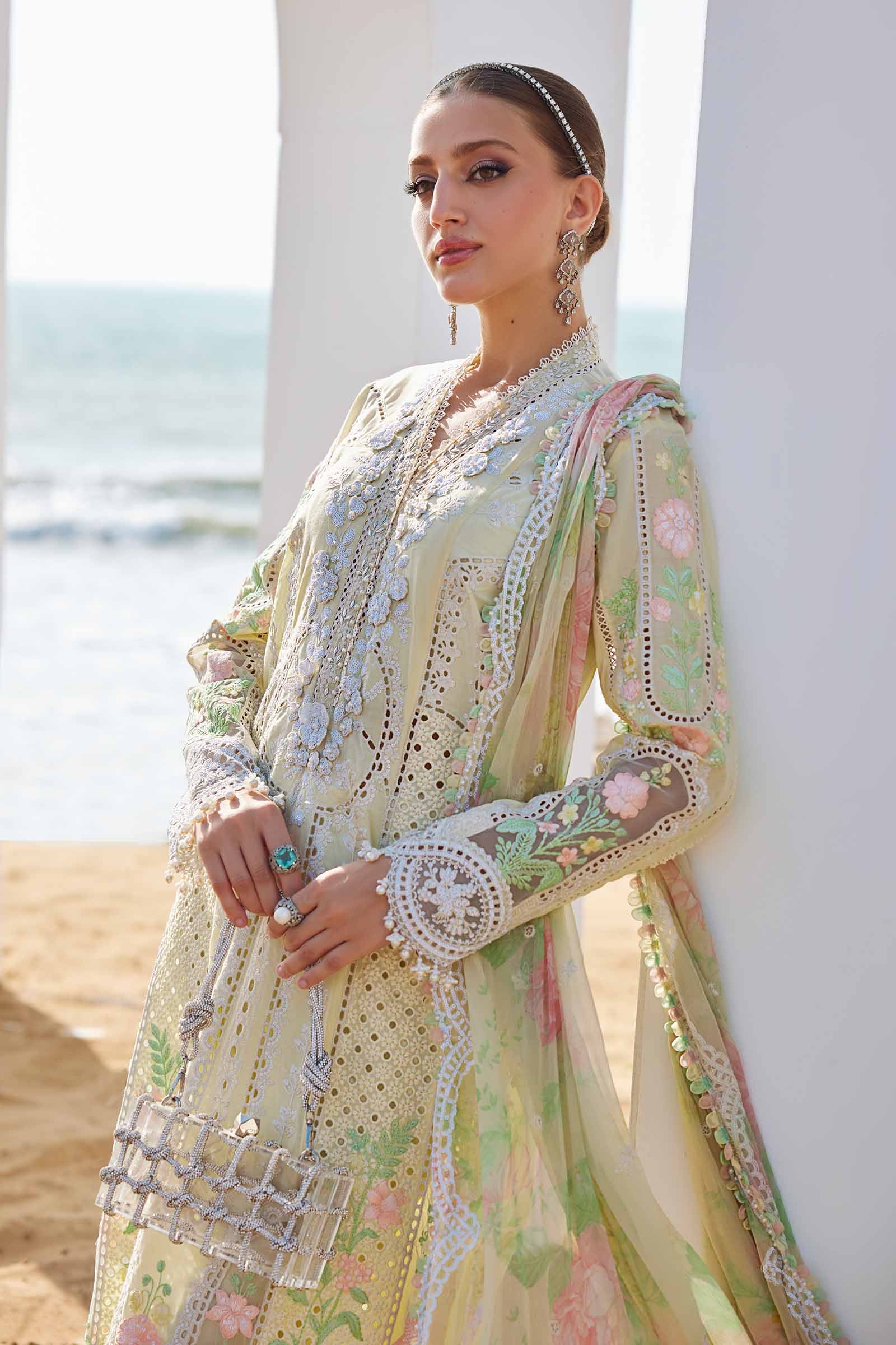3 Piece Unstitched Embroidered Lawn Suit | EID LAWN-25-04 - Silko Store