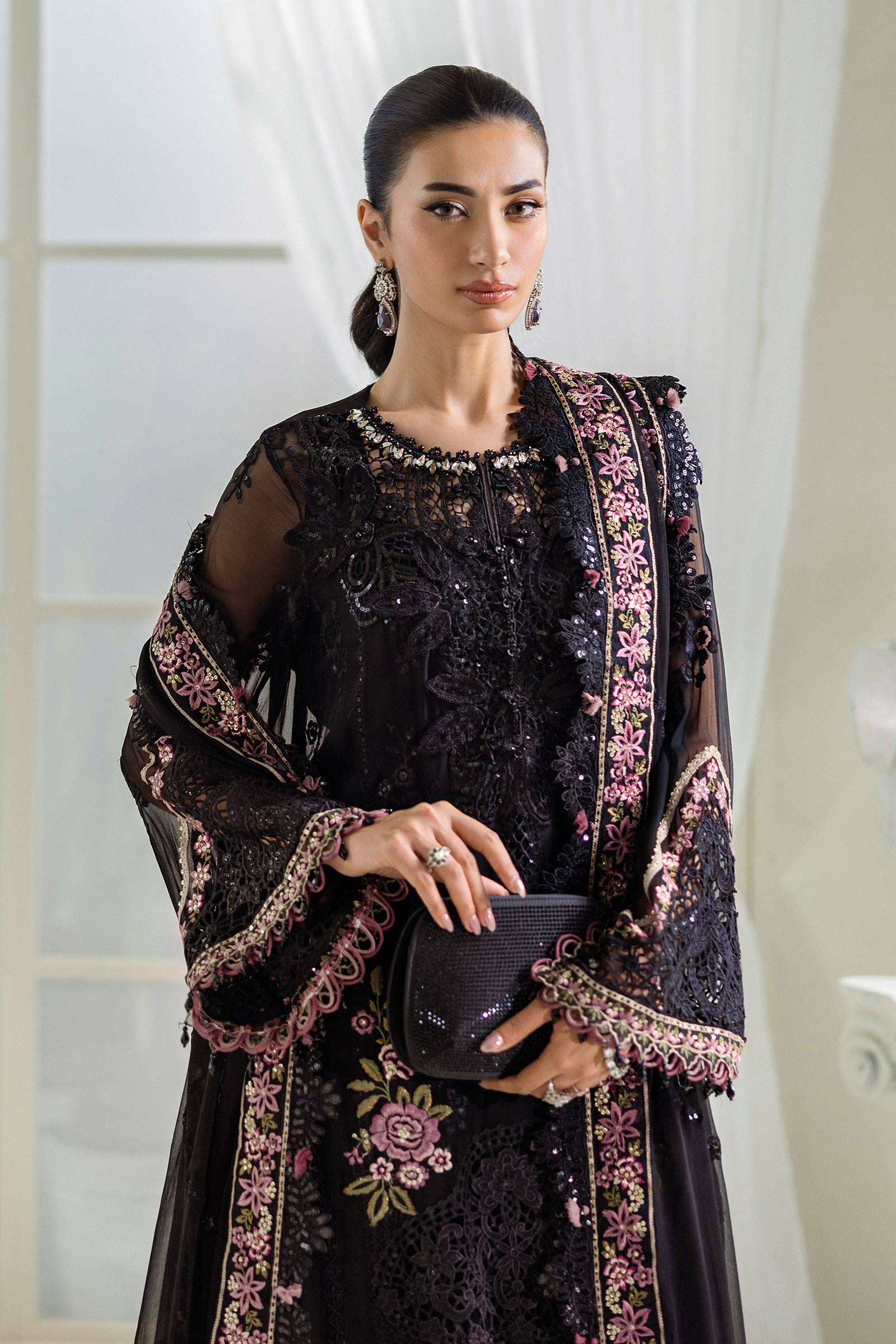 3 Piece Unstitched Embroidered Chiffon Suit | MPC-25-104 - My Store